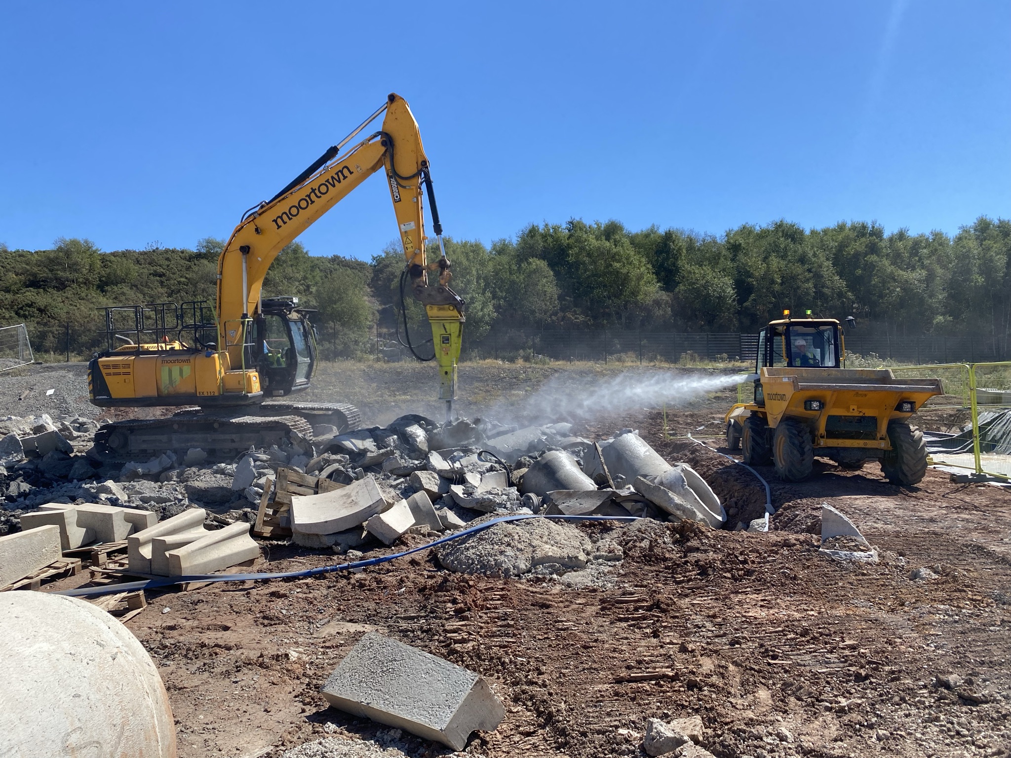 Groundworks and plant during site preparation